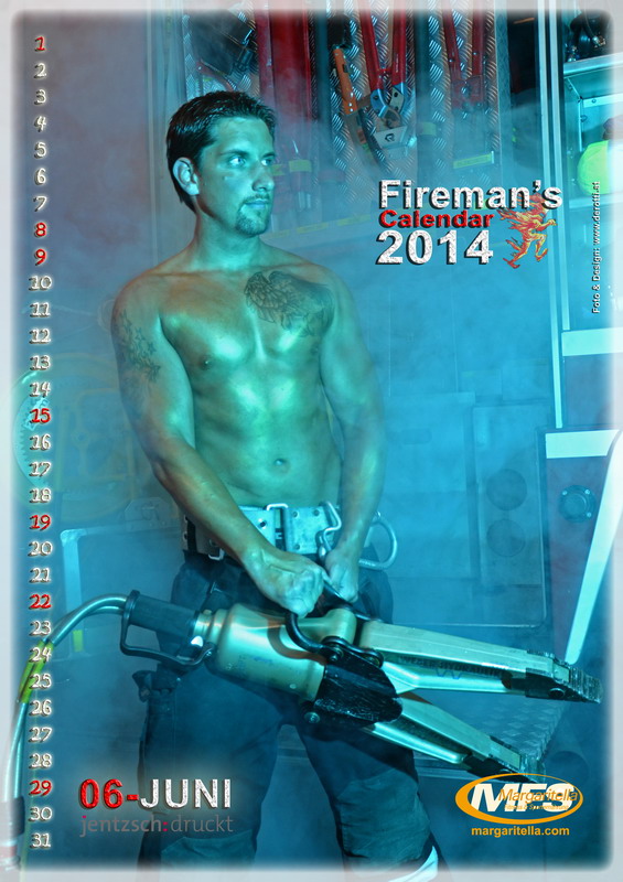 Feuerwehrmänner Kalender Wien 2014 Juni