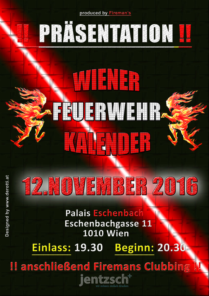 Präsentationsshow Wiener Feuerwehr-Kalender 2017 Plakat